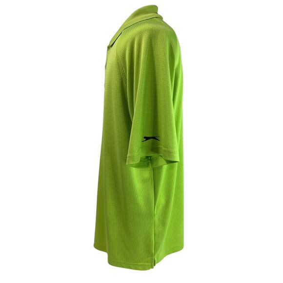 XL Slazenger Mens Polo Golf Shirt Short Sleeve Lime Green - Picture 5 of 9